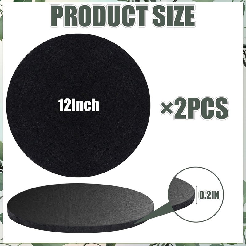 AHFCANG Plant Coaster Mat Reversible(Fabric/Leather),2Pcs Plant Coasters for House Plants Indoor & Outdoor,Household Products Absorbent/Waterproof(12inch) - Image 2